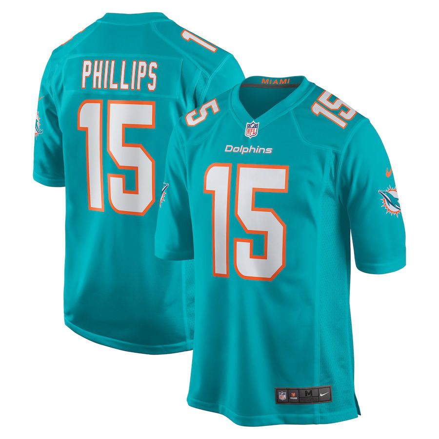 Men Miami Dolphins 15 Jaelan Phillips Nike Green 2021 Draft First Round Pick Game NFL Jersey